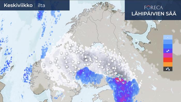 Sadealue keskiviikkoiltana 4.3.2020